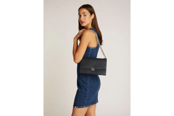 Women's Black Forged Lock Flap Bag Calvin Klein K60K612709-BEH