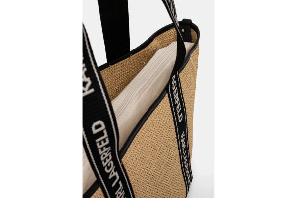 Women's Beige K/Essential Raffia Bag Karl Lagerfeld A1W46074-106 NATURAL