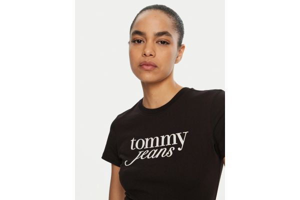 Γυναικείο T-shirt Μαύρο Tommy Jeans DW0DW19447-BDS