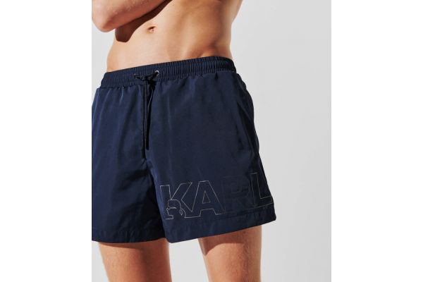 Men's Navy Blue Metallic Logo Short Boardshort Karl Lagerfeld A1M46066-310 BLACK IRIS