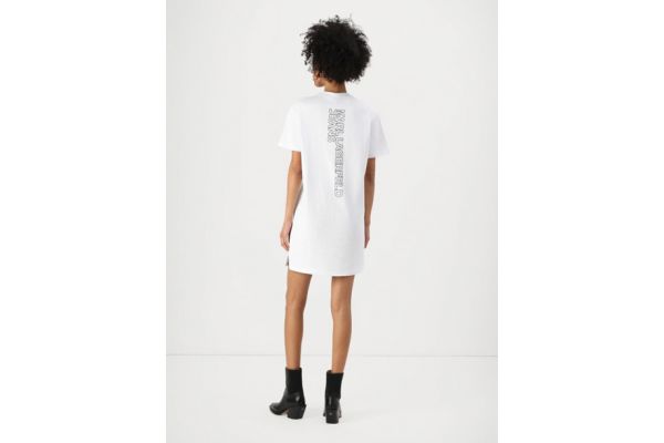 Women's White KLJ Logo Tee Dress Karl Lagerfeld Jeans A2W13036-100 WHITE