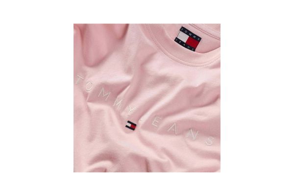 Men's Pink Tjm Reg Linear Logo Tee Ext Tommy Jeans DM0DM20744-TH3