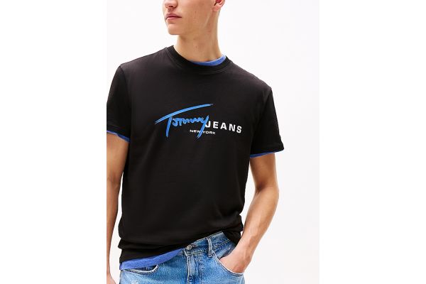 Ανδρικό T-shirt Μαύρο Tommy Jeans DM0DM20817-BDS