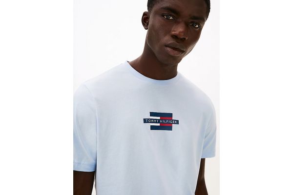 Men's Light Blue Flag Box Tee Tommy Hilfiger MW0MW38636-C1O
