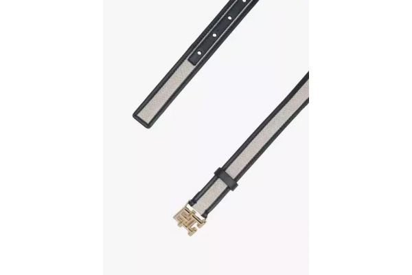 Women's Navy Blue TH Logo 2.5 Canvas Belt Tommy Hilfiger AW0AW17249-DW6