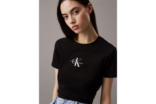 Γυναικείο Monologo Baby T-shirt Μαύρο Calvin Klein J20J223113-BEH