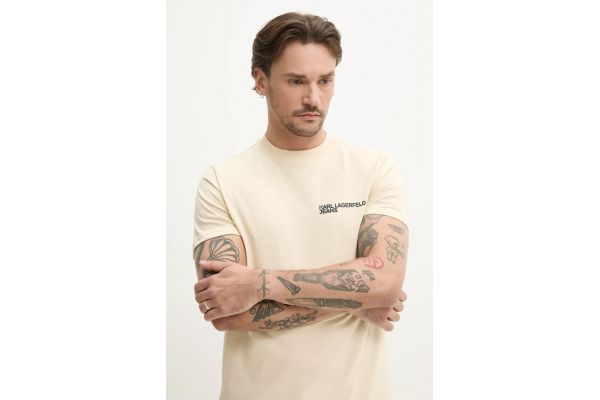 Men's Beige KLJ SLIM SS TEE Karl Lagerfeld Jeans A1M17003-1ON WOOD