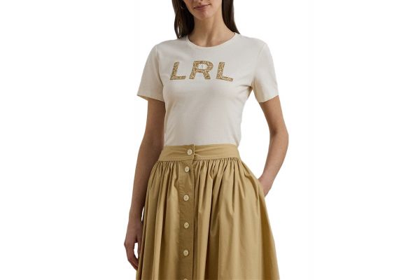 Women's Ecru KATLIN-SHORT SLEEVE-T-SHIRT Ralph Lauren 200963950001-101