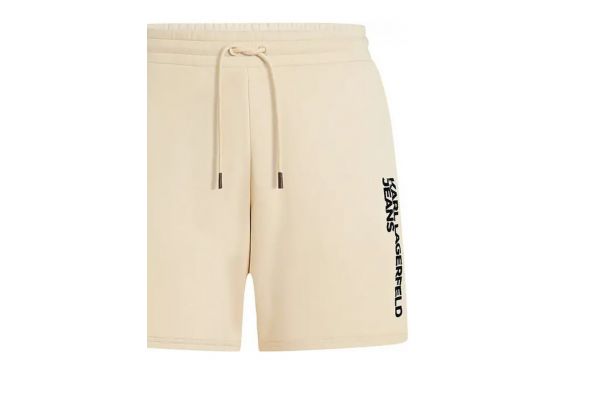 Men's Beige KLJ TEXT LOGO SWEATSHORT Karl Lagerfeld Jeans A2M10166-1ON WOOD