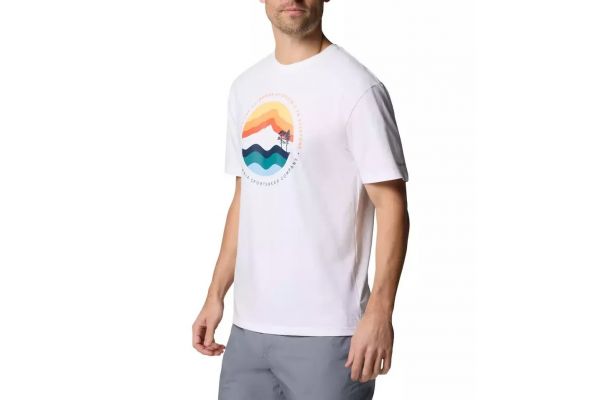 Ανδρικό Path Lake Graphic T-shirt II Λευκό Columbia 1934814-111