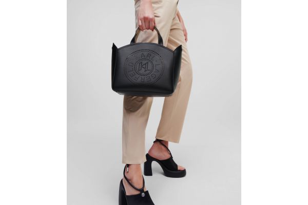 Women's Black K/CIRCLE SM TOTE PERFORATED Bag Karl Lagerfeld A1W30058-999 Black