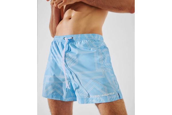 Men's Light Blue SEASONAL AOP SHORT BOARDSHORTS Karl Lagerfeld A2M46033-1SW