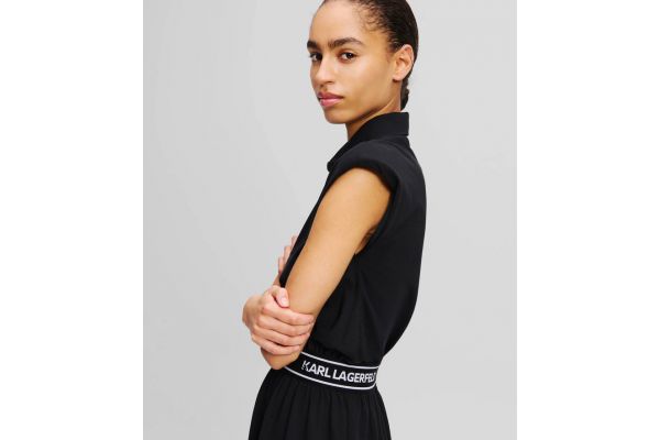 Γυναικείο Polo Φόρεμα Μαύρο Karl Lagerfeld A2W13038-999 Black