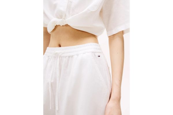 Women's White Tjw Linen Pant Tommy Jeans DW0DW20352-YBL