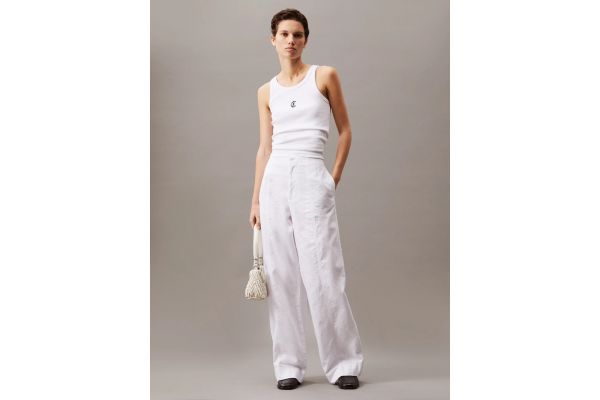 Γυναικείο Παντελόνι Λευκό Calvin Klein J20J225340-YAA