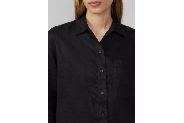 Γυναικείο Λινό Πουκάμισο Μαύρο S.Oliver 2163684-9999