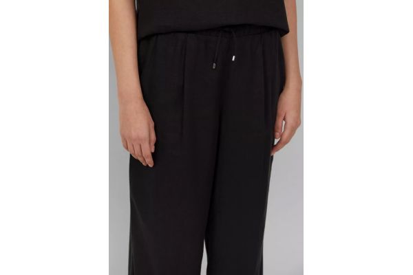 Γυναικείο Λινό Παντελόνι Μαύρο S.Oliver 2164286-9999