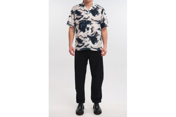 Ανδρικό Κοντομάνικο Πουκάμισο Μπλε Royal Denim SAKAI3568-BLUE