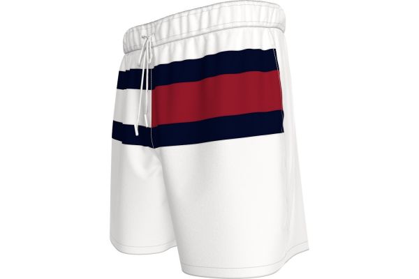 Men's White Medium Drawstring Swim Shorts Tommy Hilfiger UM0UM03474-YCF