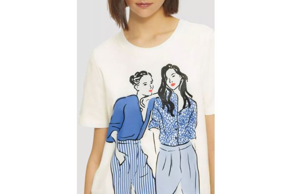 Women's Cream T-shirt S.Oliver 2164099-02E0