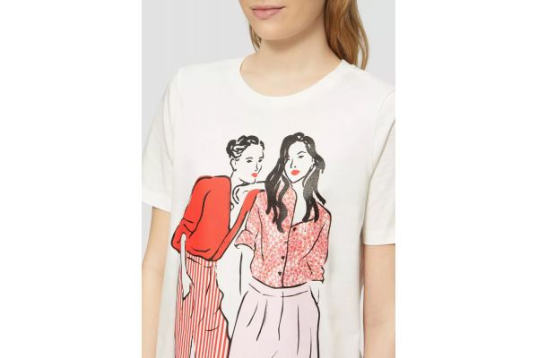 Women's Cream T-shirt S.Oliver 2164099-02E1