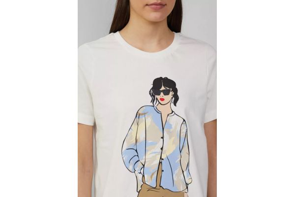 Women's White T-Shirt S.Oliver 2164146-02E1