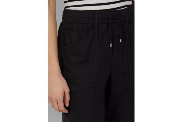 Women's Black Linen Pants S.Oliver 2164288-9999