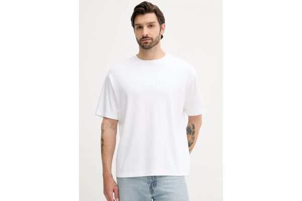 Men's White A - Rel Fashion Logo Tee Calvin Klein LV04LC206G-YAF