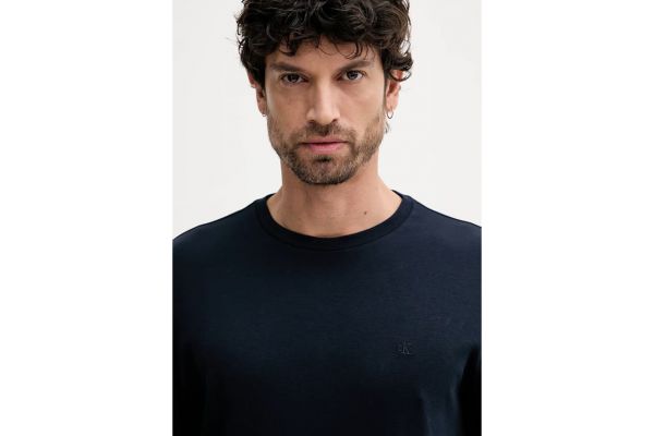 Men's Navy Blue Ss Supima Chest Emb Crewneck Tee Calvin Klein LV04LB275G-CEF