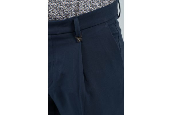 Men's Navy Blue Pants Vittorio 25SOLANO-BLUE