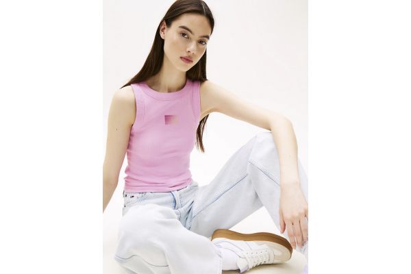 Women's Pink Tjw Slim Gradient Flag Tank Top Tommy Jeans DW0DW20920-U06