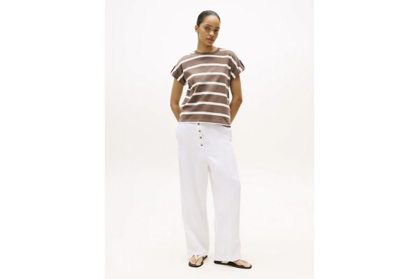 Γυναικείο Ριγέ T-shirt Καφέ Tommy Hilfiger WW0WW45628-0BL