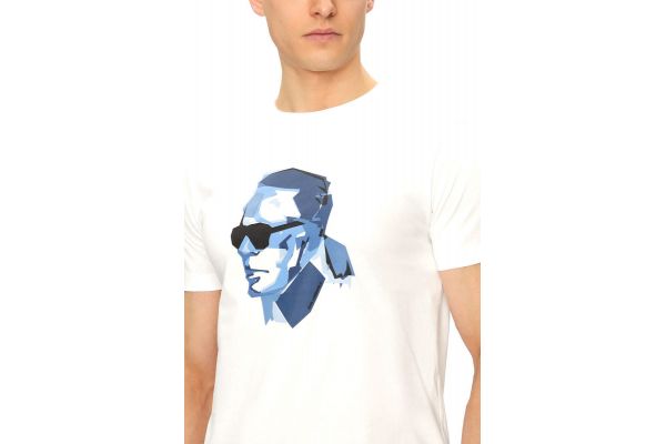Men's White T-shirt Crewneck Karl Lagerfeld 755065 552241-10