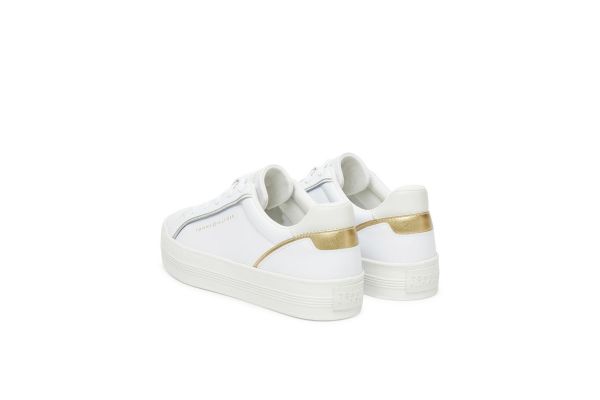 Women's Whte Leather Essential Vulc Sneakers Tommy Hilfiger FW0FW08757-0HT