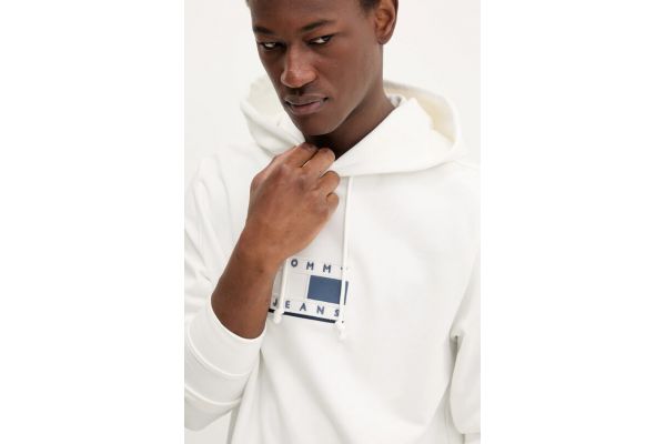 Men's White Tjm Reg Pop Clr Flag Hoodie Ext Tommy Jeans DM0DM21623-YBL