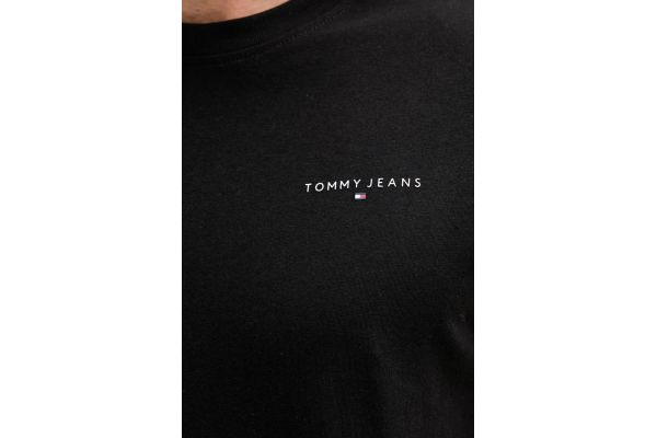 Men's Black Tjm Slim Linear Chest Tee Ext Tommy Jeans DM0DM21780-BDS