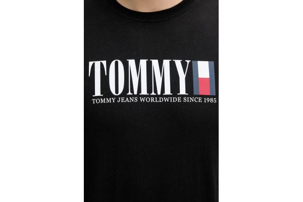 Men's Black Tjm Reg Tommy DNA Flag Tee Ext Tommy Jeans DM0DM21941-BDS