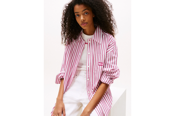 Women's Pink Tjw Ovs Mini Shirt Dress Ext Tommy Jeans DW0DW21122-0D5