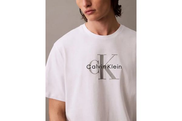 Men's White Ss Hero Monologo Tee 20s Calvin Klein LV04RB862G-YAA