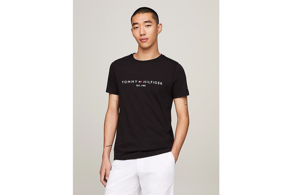Men's Black Tommy Logo Tee Tommy Hilfiger MW0MW11465-BAS