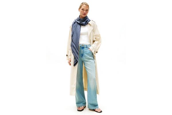 Women's Blue TH Monogram Square Scarf Tommy Hilfiger AW0AW17493-DW6