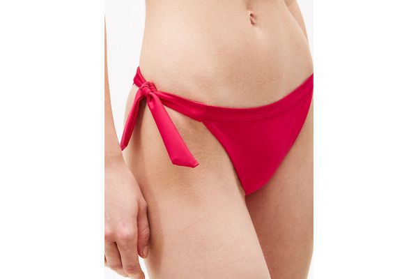 Women's Vivacious Pink Side Tie Bikini Bottoms Tommy Hilfiger UW0UW05825-TLI