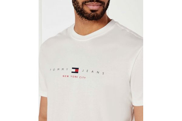Ανδρικό T-shirt Λευκό Tommy Jeans DM0DM21911-YBL