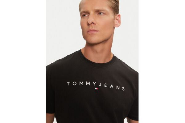 Men's Black Tjm Reg Linear Logo Tee Ext Tommy Jeans DM0DM20744-BDS