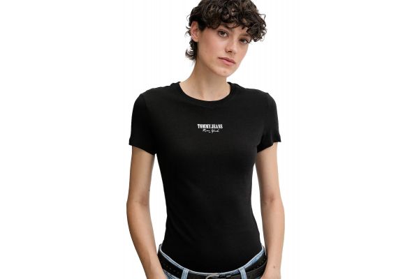 Γυναικείο Slim T-shirt Μαύρο Tommy Jeans DW0DW20913-BDS