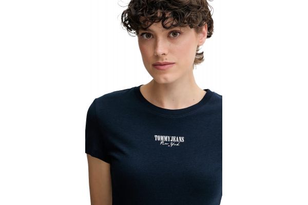 Women's Navy Blue Tjw Slim Essential Logo2 Tee Ext Tommy Jeans DW0DW20913-C1G