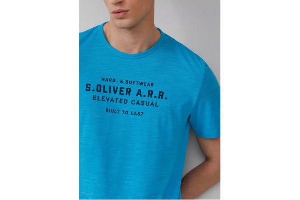 Men's Pastel Turquoise T-shirt S.Oliver 2161564-62D1