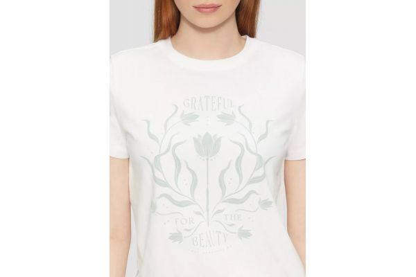 Women's White T-shirt S.Oliver 2165280-01D0