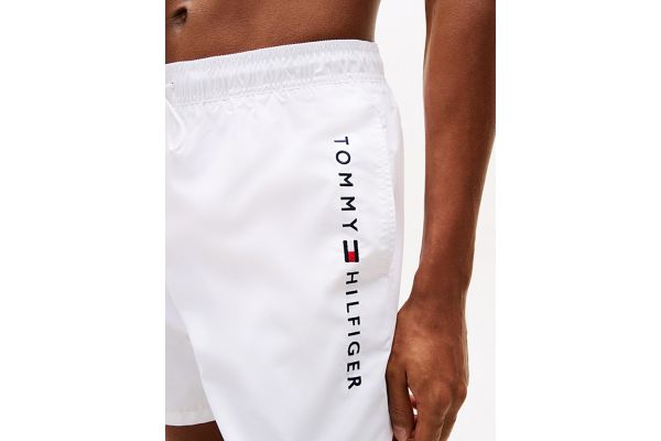 Men's White Medium Drawstring Swim Shorts Tommy Hilfiger UM0UM03258-YCF