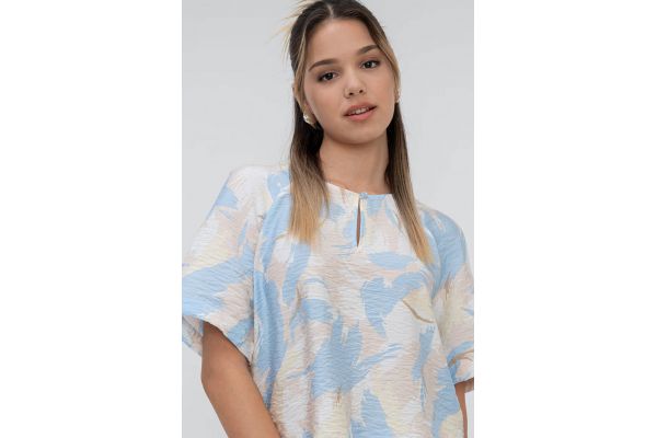 Γυναικεία Κοντομάνικη Μπλούζα Γαλάζια S.Oliver 2163676-81A1